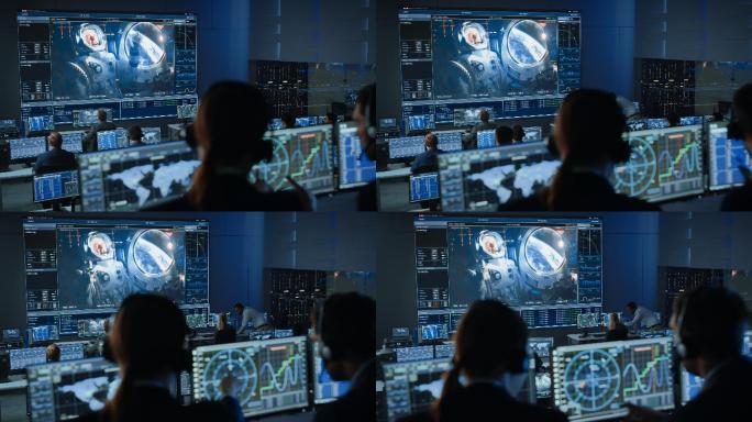 任务控制中心与宇航员