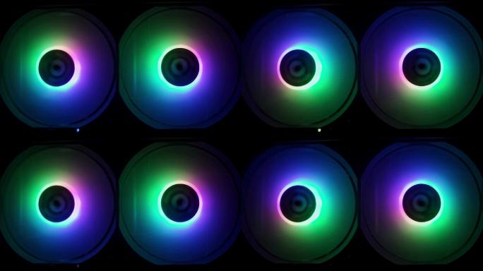 RGB圆圈以不同的颜色发光