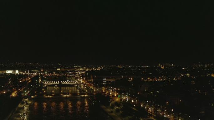 法国巴黎塞纳河夜景
