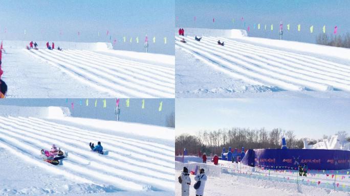 冰雪乐园雪滑梯i冰滑梯素材