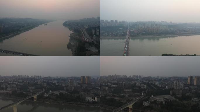 4K泸州长江大桥航拍