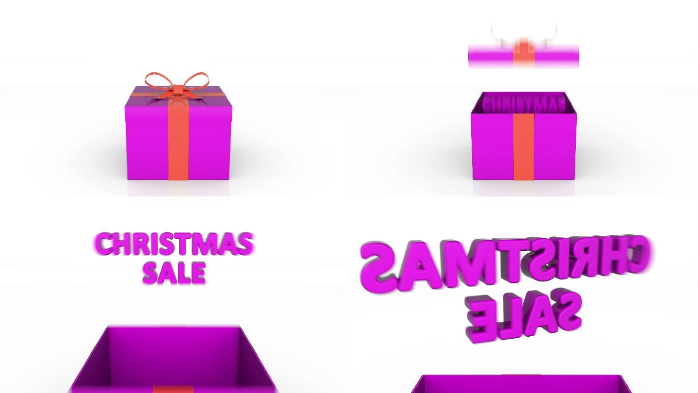 3d动画礼品盒家庭圣诞节幸福儿童礼物相伴