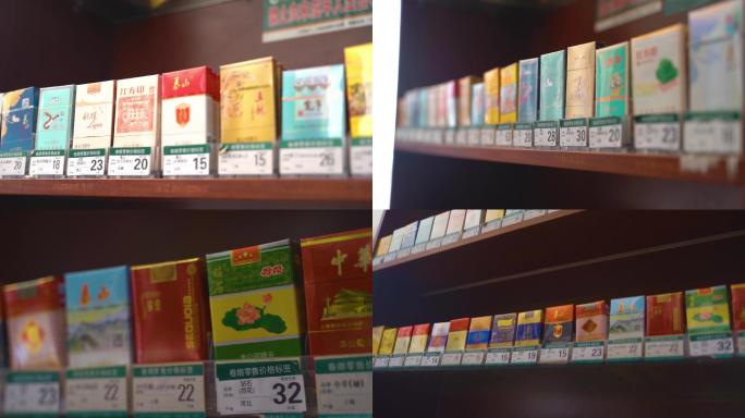 商店里香烟 烟草店展示 未成年人禁止吸烟