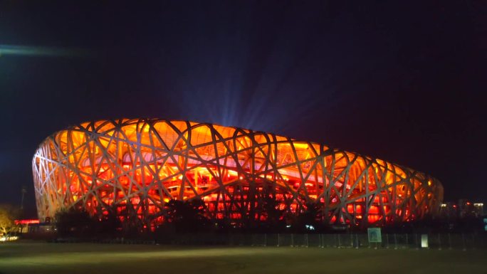 2022北京冬奥会奥体中心鸟巢夜景实拍