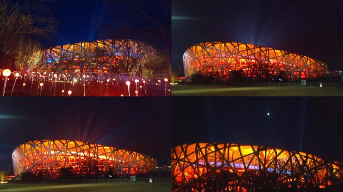 2022北京冬奥会奥体中心鸟巢夜景实拍