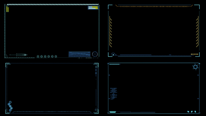 20个HUD科技视频框【透明通道】