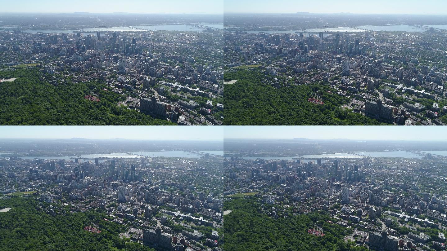 蒙特利尔鸟瞰图城市建筑快速发展航拍延时国