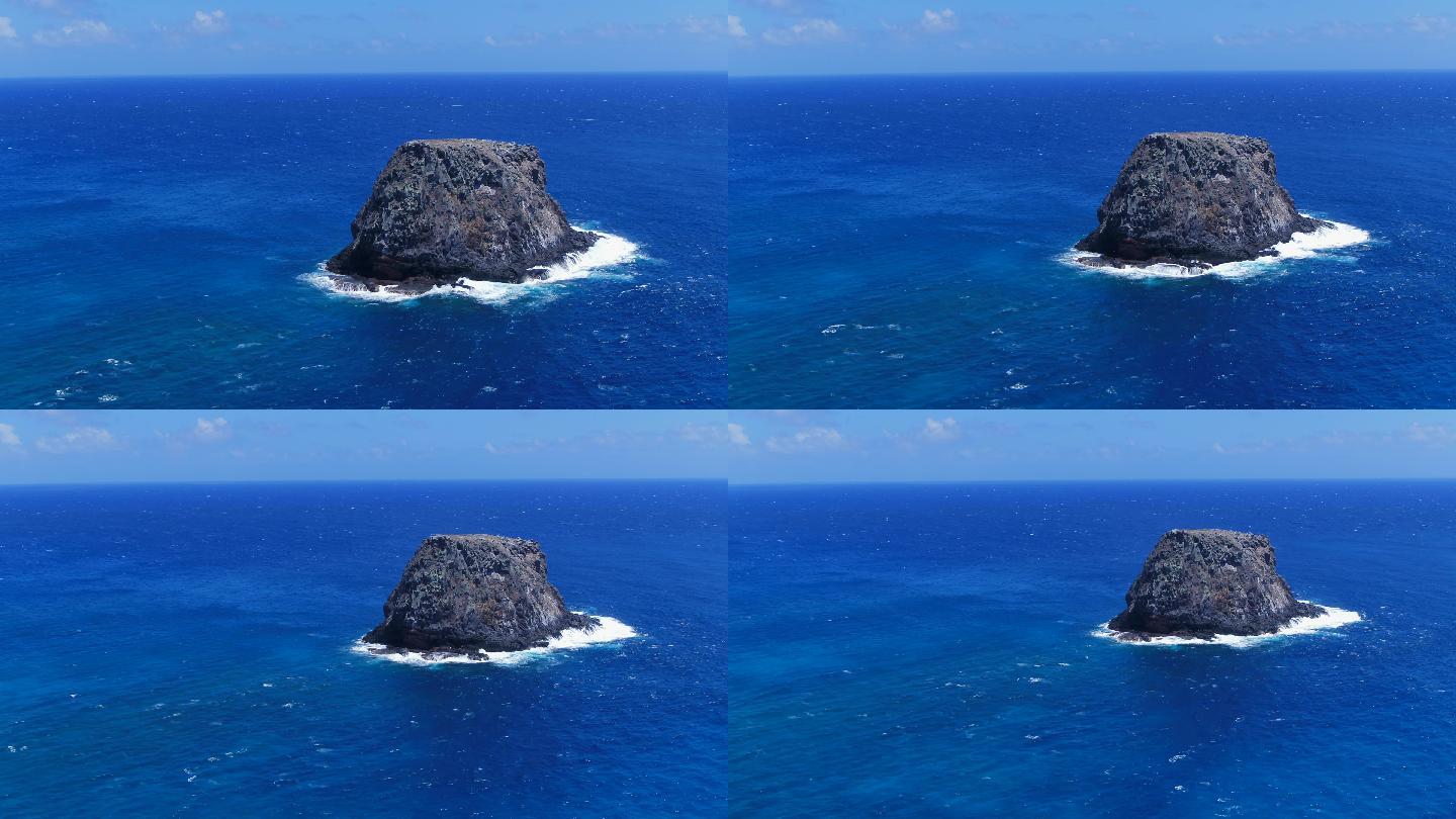 海洋中孤独的火山岩宣传片航拍素材