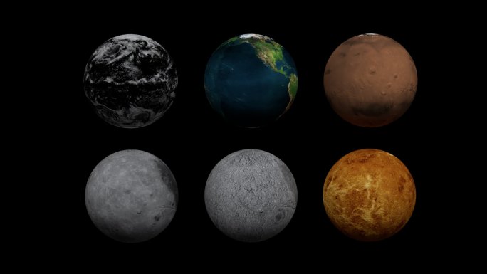 四大行星 透明通道 地球月球金星火星