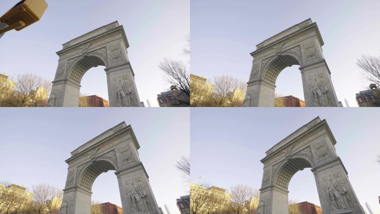 华盛顿广场公园拱门雕刻旅游