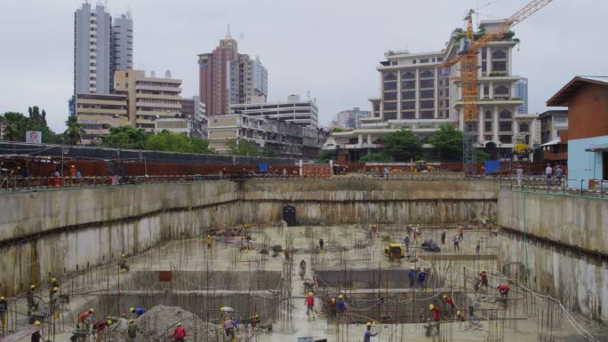 非洲城市建筑工地延时素材