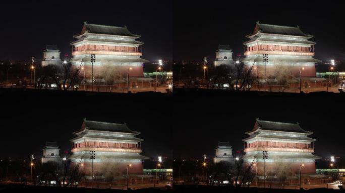 北京钟鼓楼夜景延时