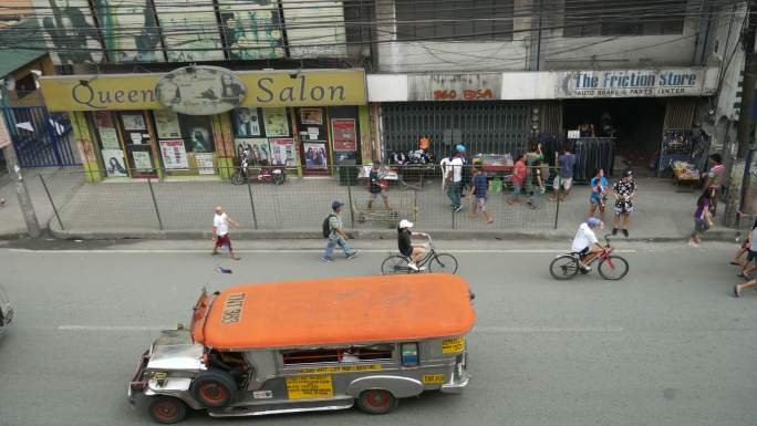 马尼拉的交通景观逛街人群人流街头街景