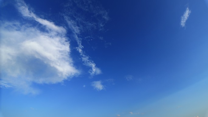 蓝色天空和云层蓝天白云云走延时空镜头