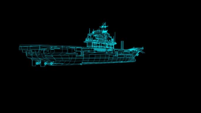 蓝色科技全息辽宁号航母带通道循环