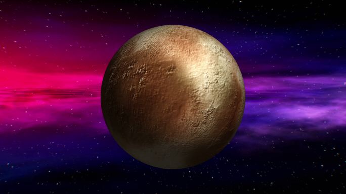 空间星云背景上的冥王星