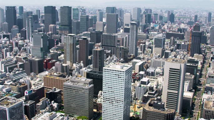 大阪航拍俯瞰商圈cbd亚洲格局