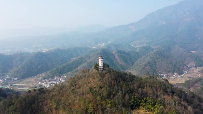 浙江杭州建德梅城北峰塔航拍