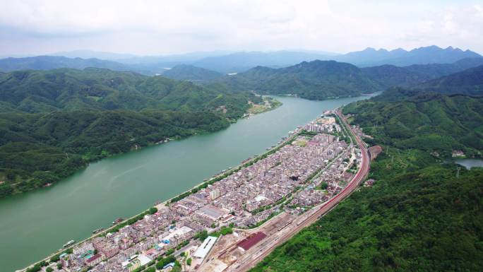 连江口京广段铁路航拍  4K