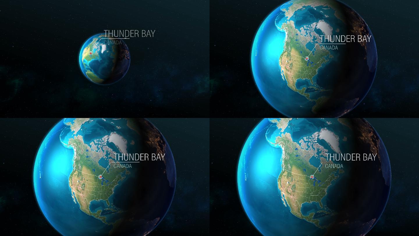 加拿大-雷霆湾中国地图科技区位全国全球辐