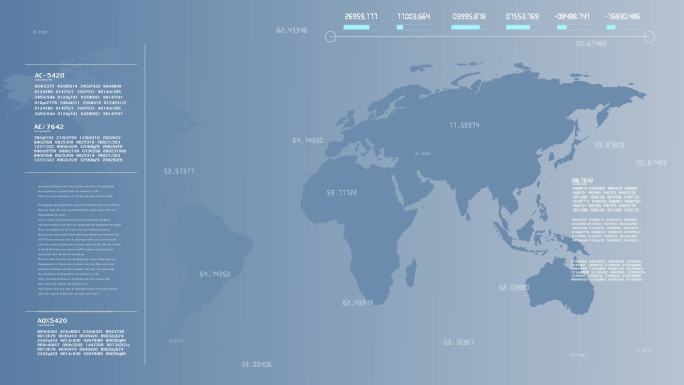 4K数字世界地图科技背景循环