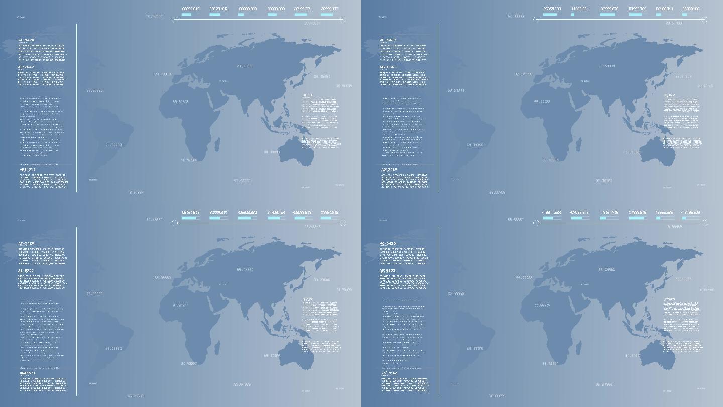 4K数字世界地图科技背景循环