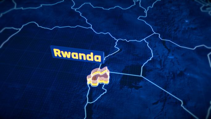 卢旺达国家边界三维可视化