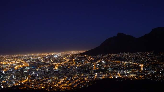 南非开普敦的美丽夜景