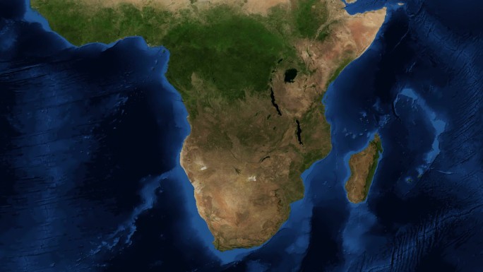 从太空中看南非区域位置地点坐标俯冲定位