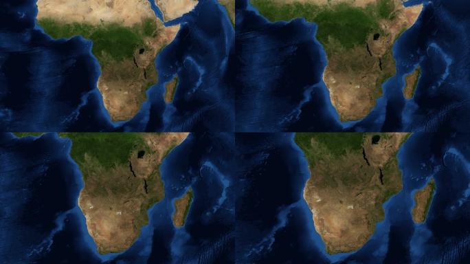 从太空中看南非区域位置地点坐标俯冲定位