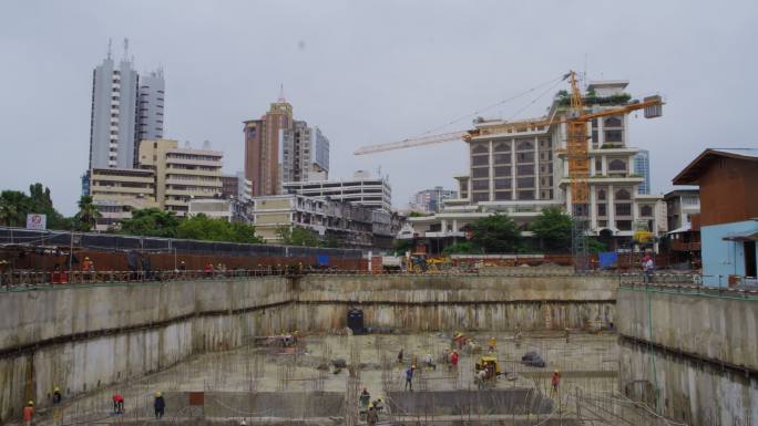 非洲城市建筑工地延时素材