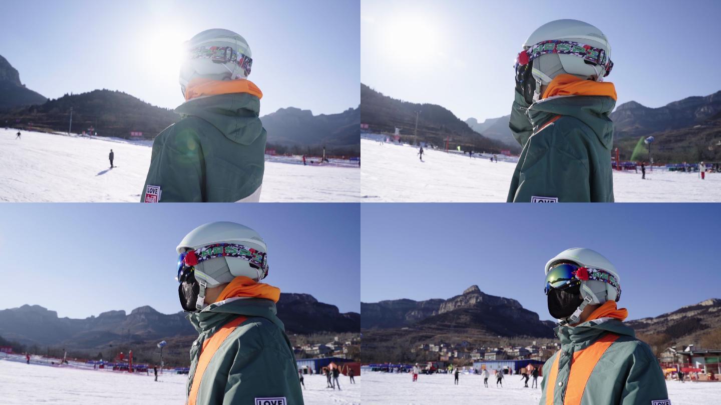 滑雪专业装备 广告 影视 冬奥 戴眼镜