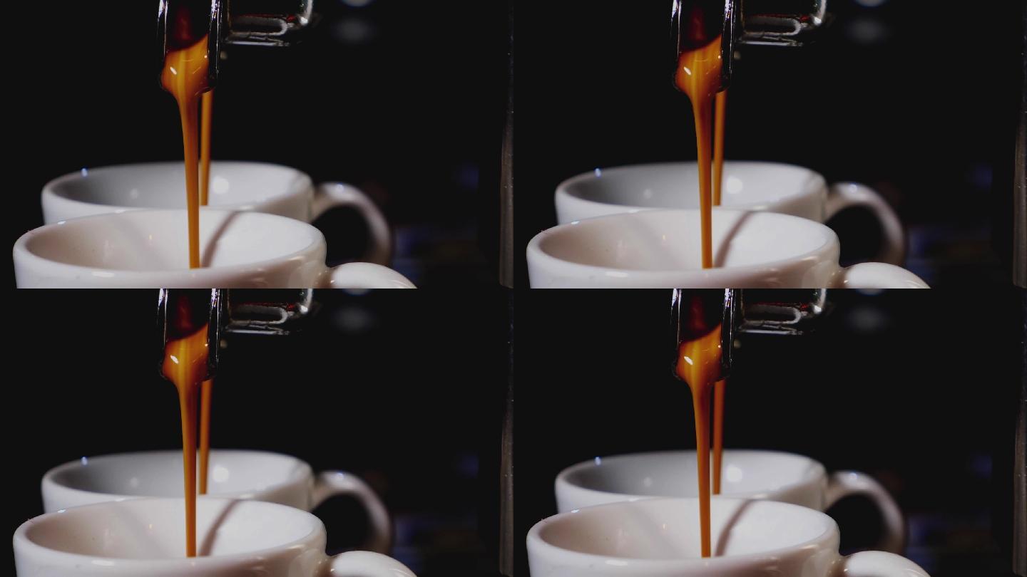 咖啡机里的浓缩咖啡