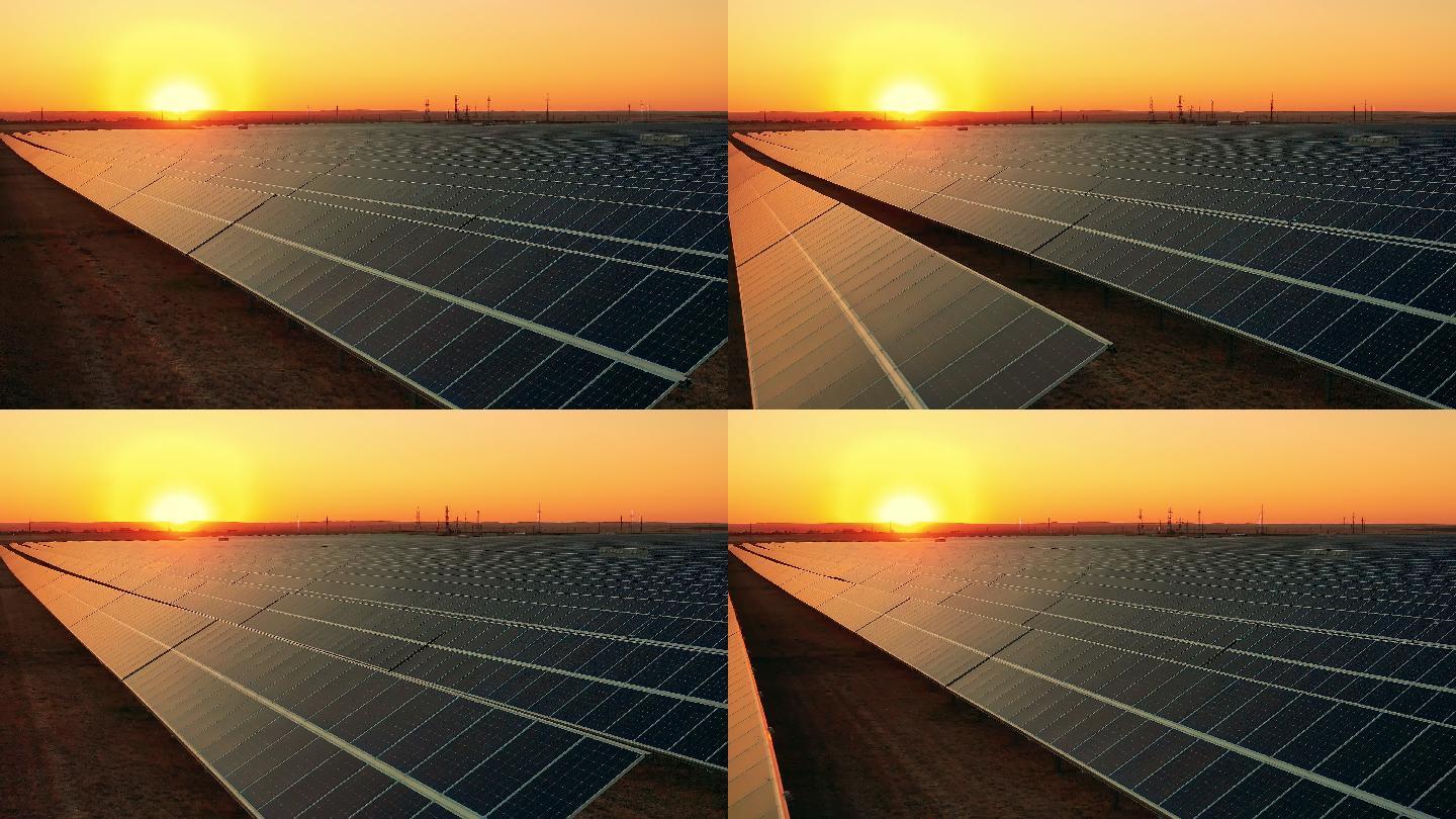 太阳能电池板阵列绿色能源发电太阳能板
