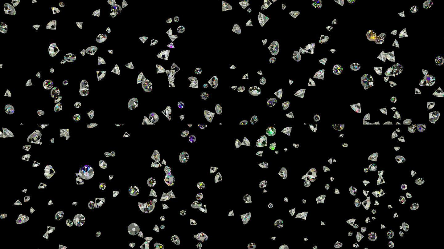 慢速飞行的钻石粒子飞舞飘舞