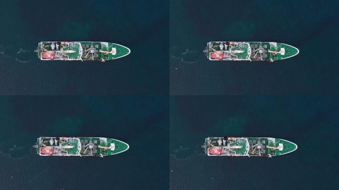 渔船的空中拍摄打鱼渔民船只大船