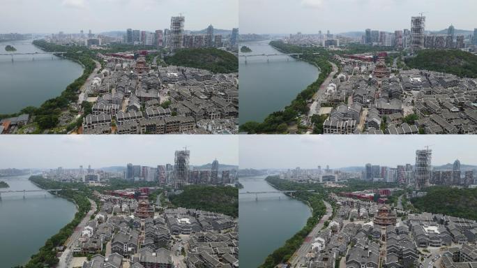 航拍柳州窑埠古镇