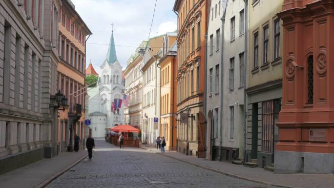 里加城市景观拉脱维亚国外外国街道街头街景