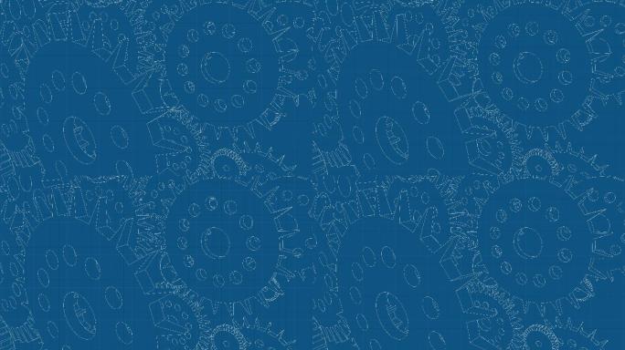 齿轮透视线框蓝图