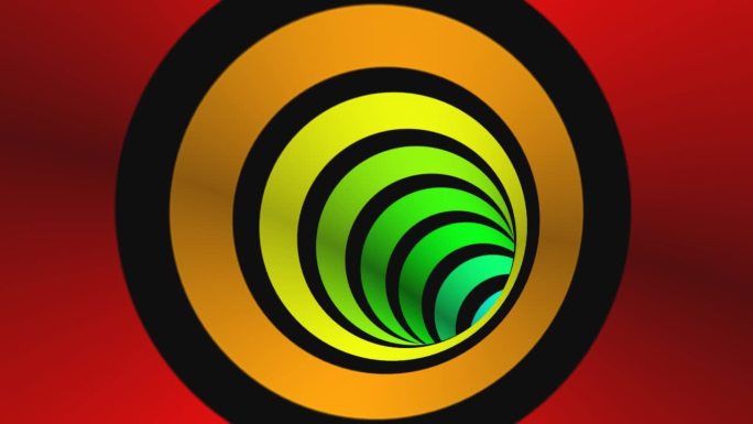 环线彩色隧道穿梭变化圆形