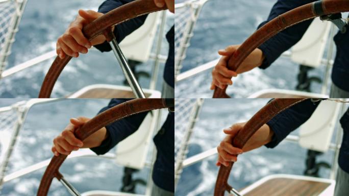 年轻的舵手轮船邮轮帆船旅游极限运动