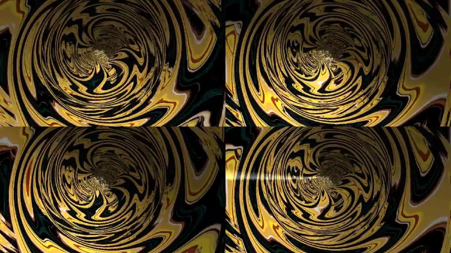 抽象分形隧道抽象金色旋涡