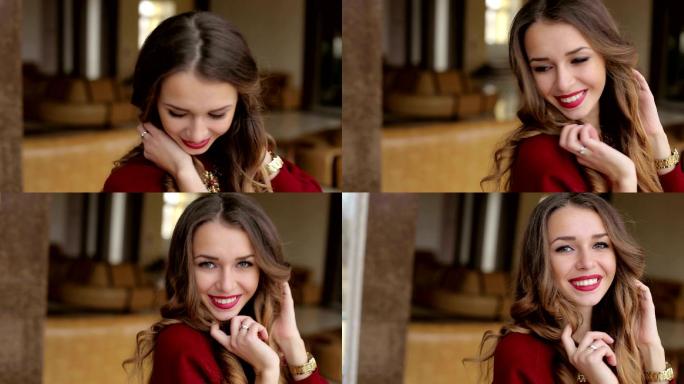 美丽的年轻女子的特写肖像