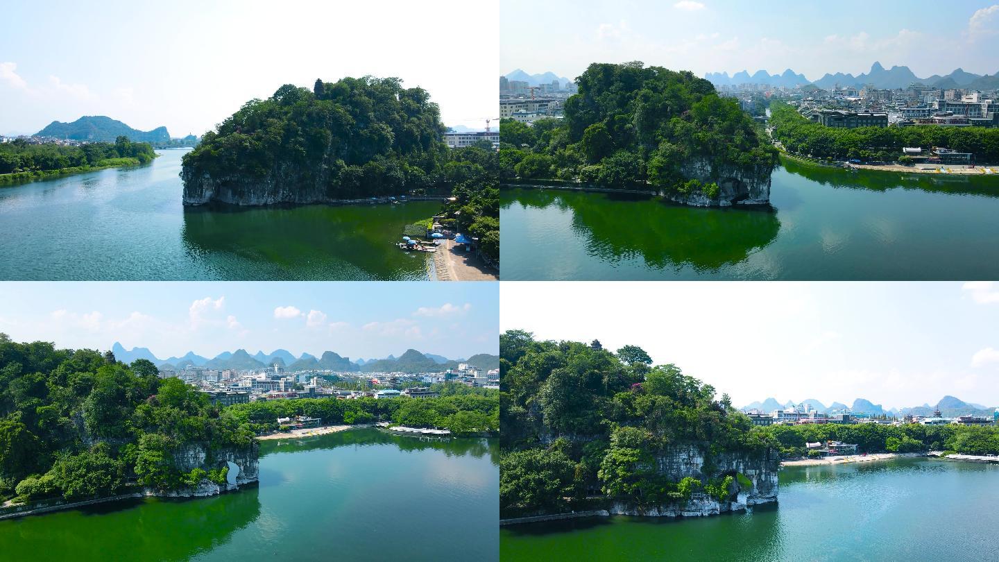 广西桂林山水地标象鼻山航拍合集