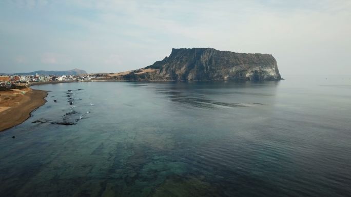 韩国济州岛城岛屿海岛航拍俯瞰全景大景