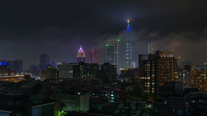夜间照明台北市中心