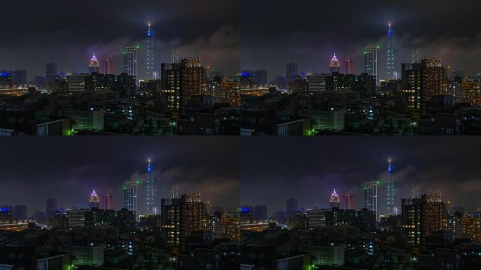 夜间照明台北市中心