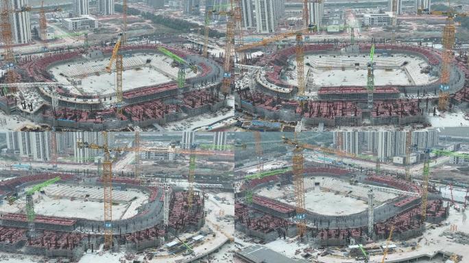 航拍5k广州恒大足球场建设（御3）