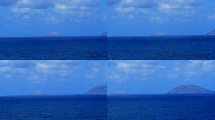 海洋中光秃秃的火山岩宣传片航拍素材
