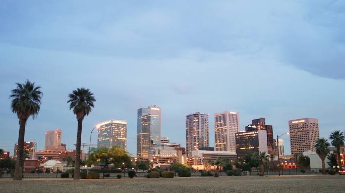 亚利桑那州凤凰城市区夜景